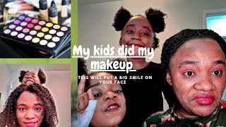 full face makeup done by my kids. # how to have fun with kids. kids makeup| Heart by Cynthia