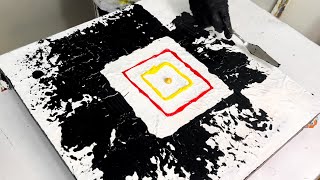 Easy Acrylic Painting Technique / Abstract Painting Using Rubber Roller / Copyright Free Music