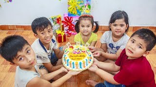 Kids Go To School | Day Birthday Of Chuns Children Make a Birthday Cake Cute