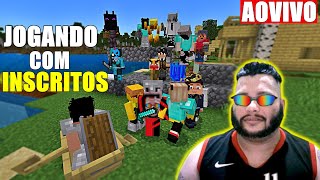 Minecraft BEDROCK jogando com inscritos em MUNDO NORMAL