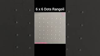 6 x 6 Dots Rangoli, Kolam, Muggulu Design #rangoli #muggulu #kolam #shorts