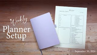 Weekly Planner Setup | September 29, 2024