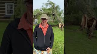 Violent Storm Crashes Tree On 200 Year Old Ontario Log House #shorts