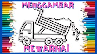 Menggambar dan Mewarnai Mainan Mobil Mobilan Anak Laki Laki | Mewarnai Truk Pasir