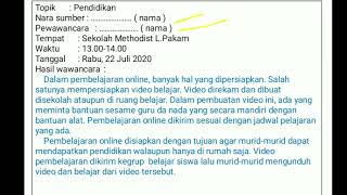 Menulis Laporan Wawancara Sederhana dan Mengomentari Laporan Wawancara