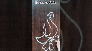 Rangoli design|Easy peacock rangoli for Diwali|kolam designs#rangolidesigns #diwalirangoli #muggulu