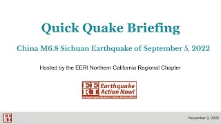 Quick Quake Briefing: China M6.8 Earthquake of September 5, 2022