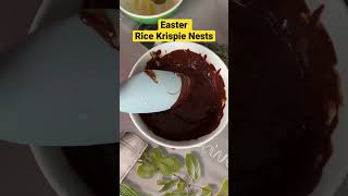 Easter Rice Krispie Nests with mini chocolate eggs