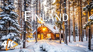 Finland 4K Ambience & Snowy Landscapes❄️Enchanting Winter Wonderland with Beautiful Piano Music