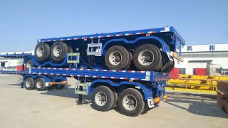 40FT Container Trailer 2 Axle Container Shipping Semi Trailer Flatbed Trailer For Sale.