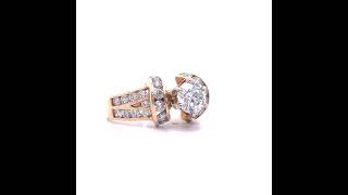 0.80 Carat Diamond Half Halo Split Shank Channel Ring in 14k Yellow Gold