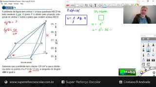 MABA CONCURSOS  -  SANTA CASA  -  2023  -  VOLUME DA PIRÂMIDE E TANGENTE  -  Com prof. Cristiano