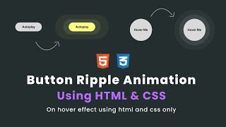 Button Ripple Hover Animation Using Only HTML and CSS | CSS Keyframe Animation