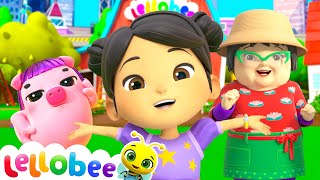 Down by the Lellobee Farm | Lellobee by CoComelon | Sing Along | Nursery Rhymes and Songs for Kids