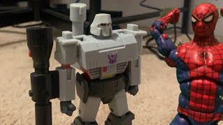 HELLO, PETER. But it’s just Megatron! Transformers & Marvel Stop Motion Parody.