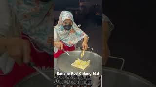 Delicious sweet banana Roti Chiang Mai Thailand - Thai street food