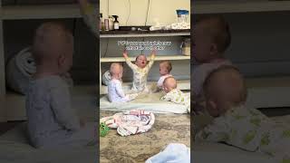 👶 Quadruple the Fun: A Day in the Life of Quadruplets #shorts #newborn