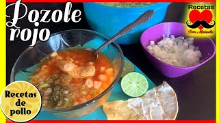 CÓMO HACER POZOLE ROJO DE POLLO con maiz precocido 🍽 🌽 Ingredientes del pozole rojo 🌶