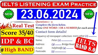 IELTS LISTENING PRACTICE TEST 2024 WITH ANSWERS | 23.06.2024