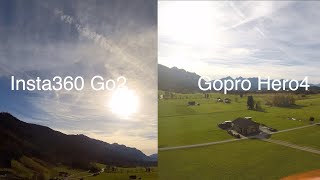 Comparison Insta360 Go2 vs Gopro Hero 4  @ paragliding