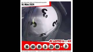 LOTTO 6aus49-Gewinnzahlen von Samstag, 16.03.2024