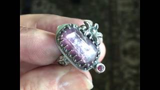 Pink Lepidolite Sterling Silver ring