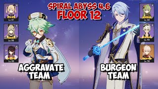 Sucrose Fischl Aggravate & Ayato Collei Burgeon | Spiral Abyss 4.6 | Genshin Impact