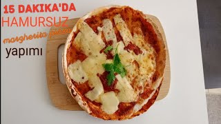 Sadece 15 dakika'da hamursuz margarita pizza yapımı 🍕