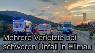 🚒 🚓Schwerer Verkehrsunfall auf B178 in Ellmau 👮🚑