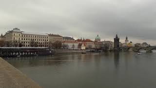 Prague vltava river view Christmas Xmas 2018