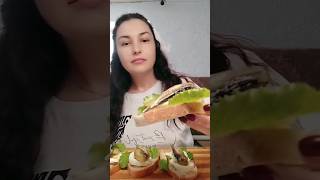 Sandwiches with sprats and eggs #food #mukbang #eating