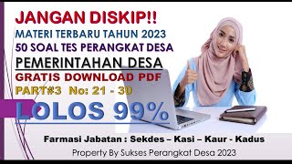 TES TERTULIS  PERANGKAT DESA TERBARU 2023 - SOAL UJIAN PERANGKAT DESA 2023 - GRATIS PDF