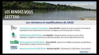 Rendez-vous Gest'eau - Les révisions et modifications de SAGE