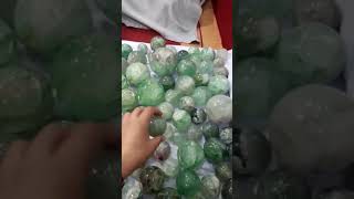 Green fluorite spheres