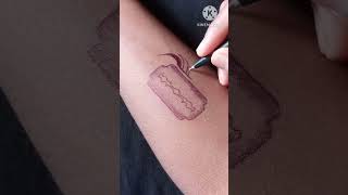 Making some unique temporary tattoo with Blade  Help #shorts