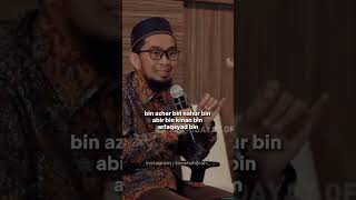 Kecerdasan Ustadz Adi Hidayat menyebutkan silsilah Rasul sampai ke Nabi Adam AS #shorts