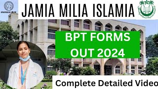 JMI BPT form out 2024 | BPT Gov. University in Delhi | BPT Entrance exam pattern #poornimasharma