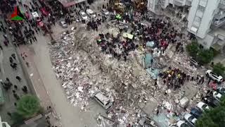 Drone shows after devastating earthquake in Turkey