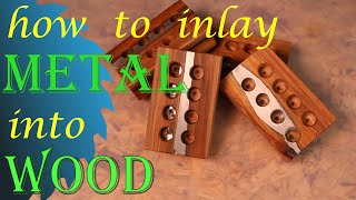 Easy how to inlay METAL into WOOD. DIY metal pouring into wood. How to fill cracks with metal.