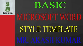 templates in MS word by Akash kumar (  HINDI )