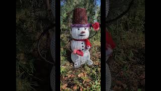 Снеговик из ротанга / Rattan snowman #новыйгод #snowman #schneemann