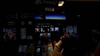 A Nighttime Flight at 30,000 Feet | Night Cockpit View | Starlit Skies #cockpitnightview #aviation