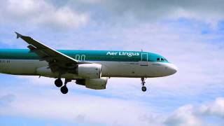 Are Lingus, Airbus A320, landing at Manchester Airport