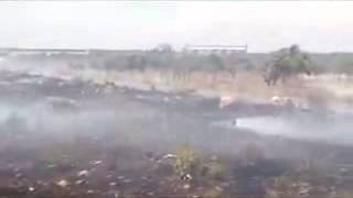 Idlib   Saraqib   A watertank truck used to fire fight a a burning farmland desotryed by FSA, driver