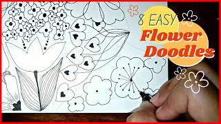 8 Easy Flower Doodles I Found At Home 🏡