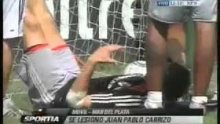 La lesión de Carrizo en la práctica de River playfutbol