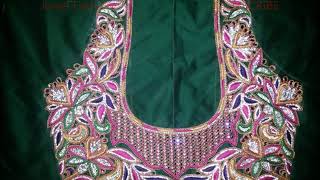 Unique Zardosi Embroidery Silk Pattu Saree Blouse Designs Pattu Saree Blouse Designs