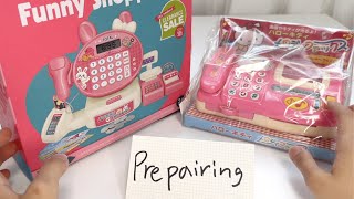 [🎁Toy ASMR🎁] Satisfying with Unboxing Cute Pink Cash Register&telephone toy ASMR | Store preparation