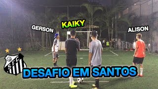 DESAFIO DO TRAVESSÃO E ÂNGULO EM SANTOS COM Kaiky, Alison, Gerson ( Santos sub 15)