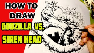 AMAZING How to Draw Godzilla vs Siren Head